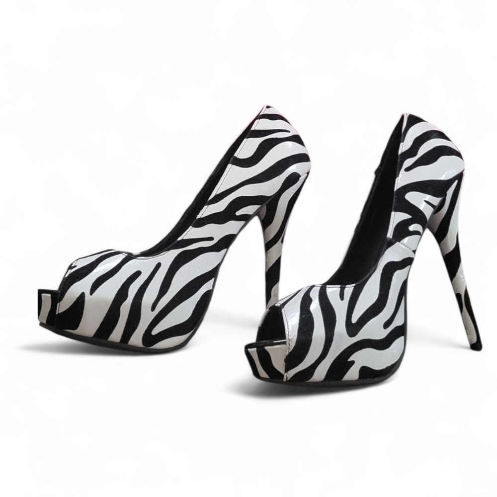 Charlotte Russe Black and White Zebra Heels